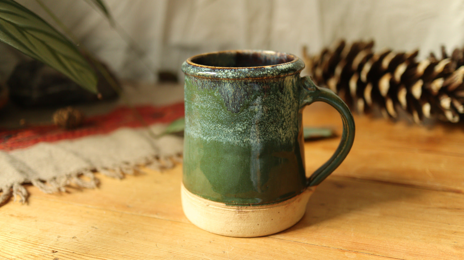 Beer Tankard, Green Glaze