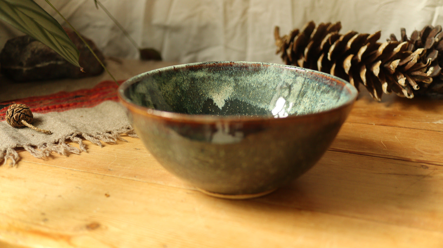 Large ramen bowl, floating iron glaze