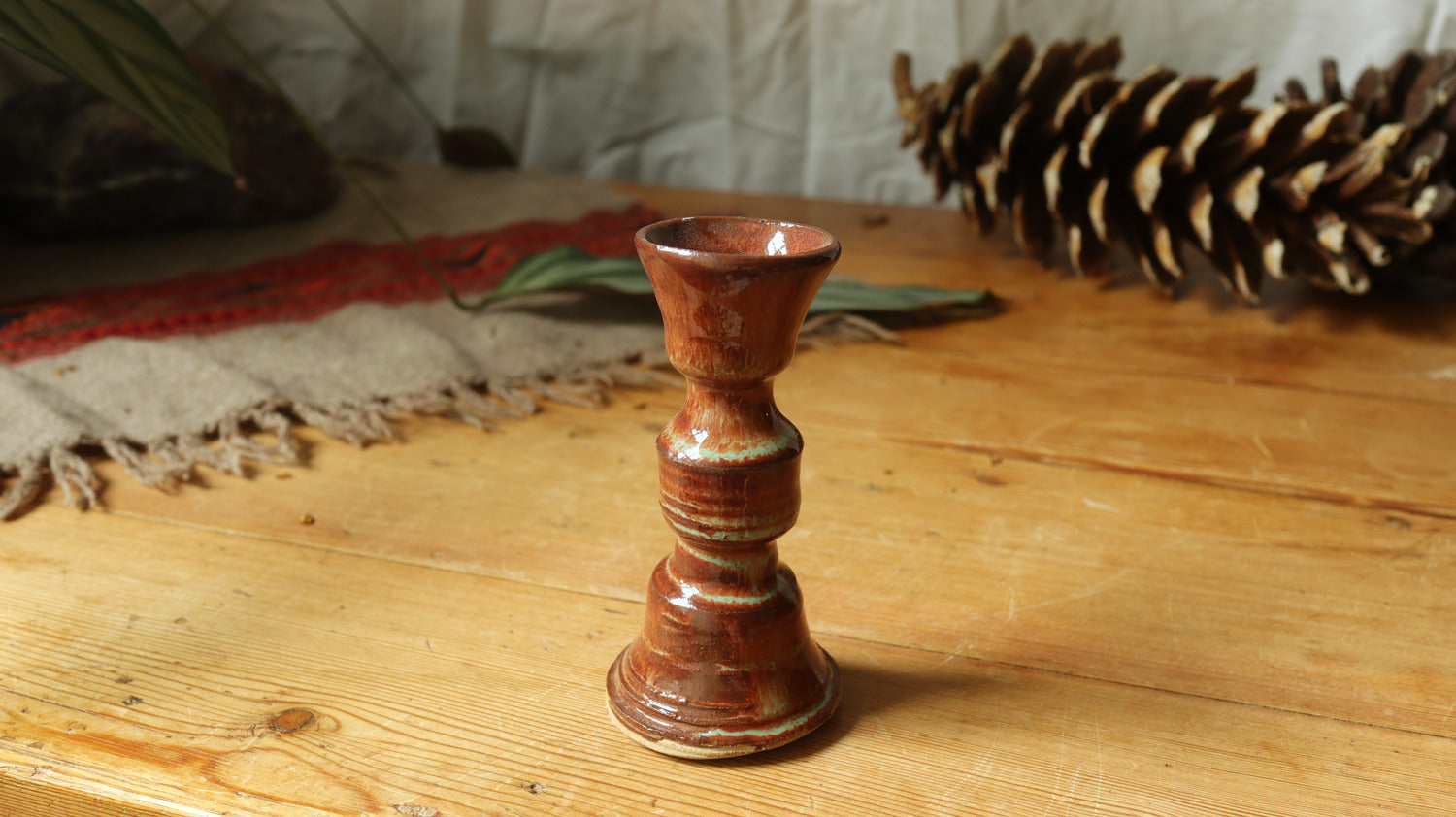 Candlestick holder, brown