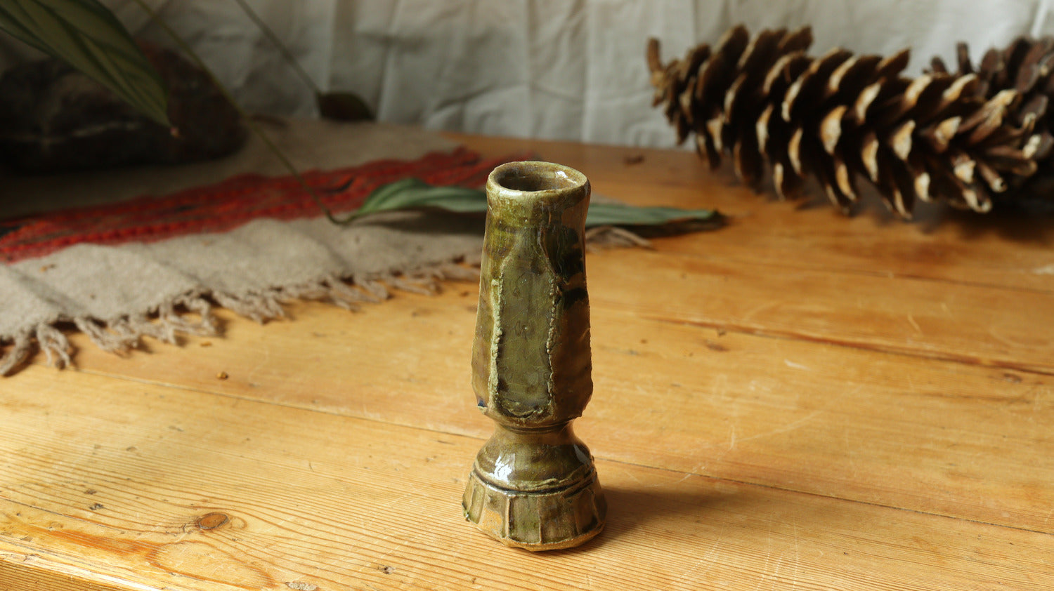 Candlestick holder, green