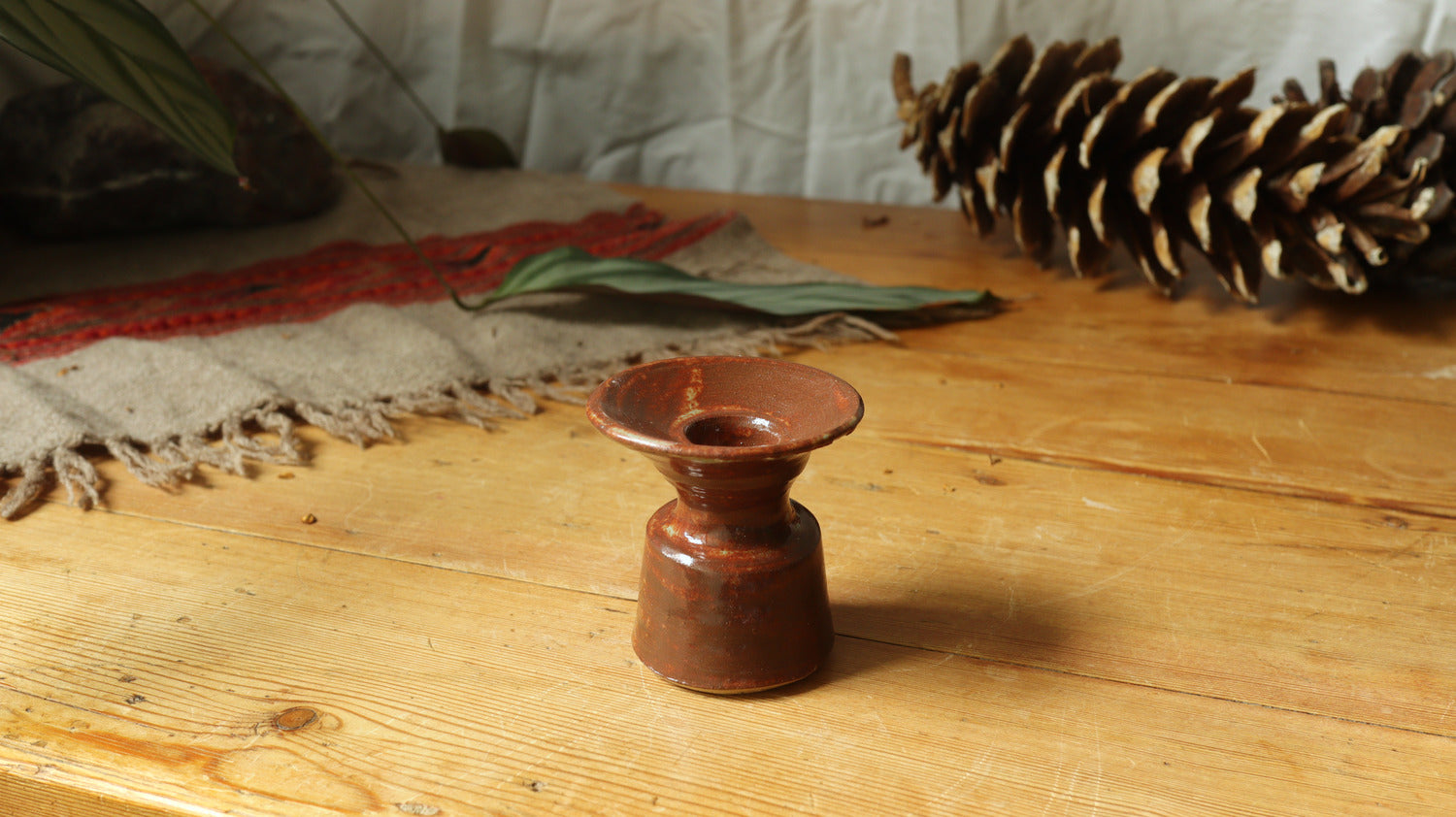 Candlestick holder, brown