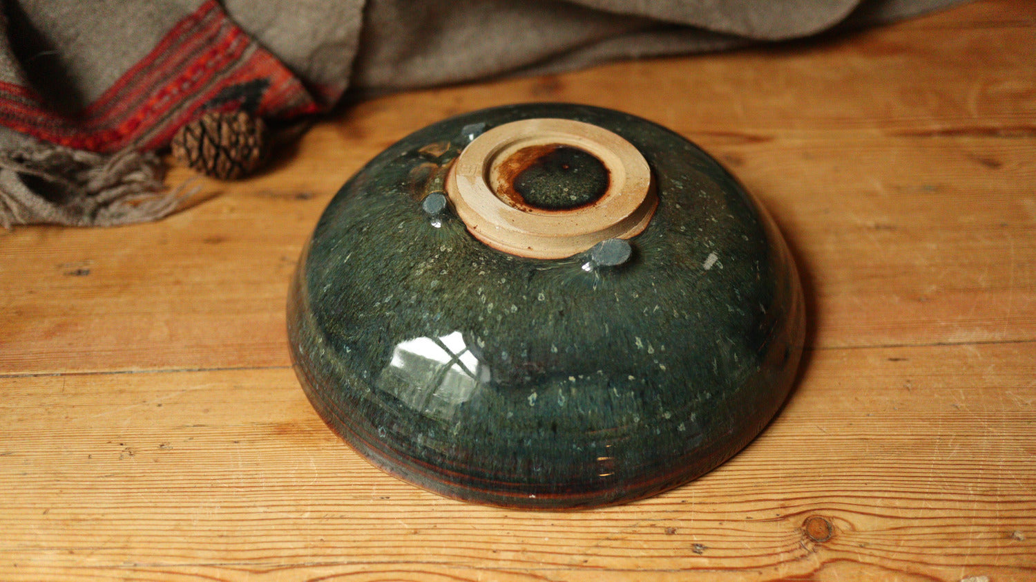 Large ramen bowl/dish , floating iron glaze (seconds)