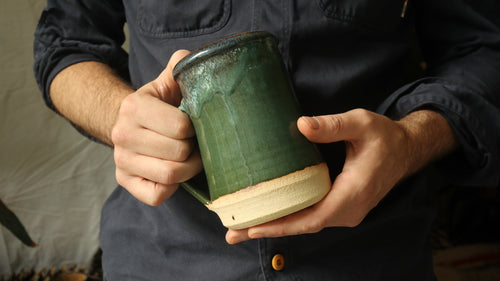 Beer Tankard, Green Glaze