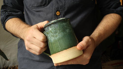 Beer Tankard, Green Glaze